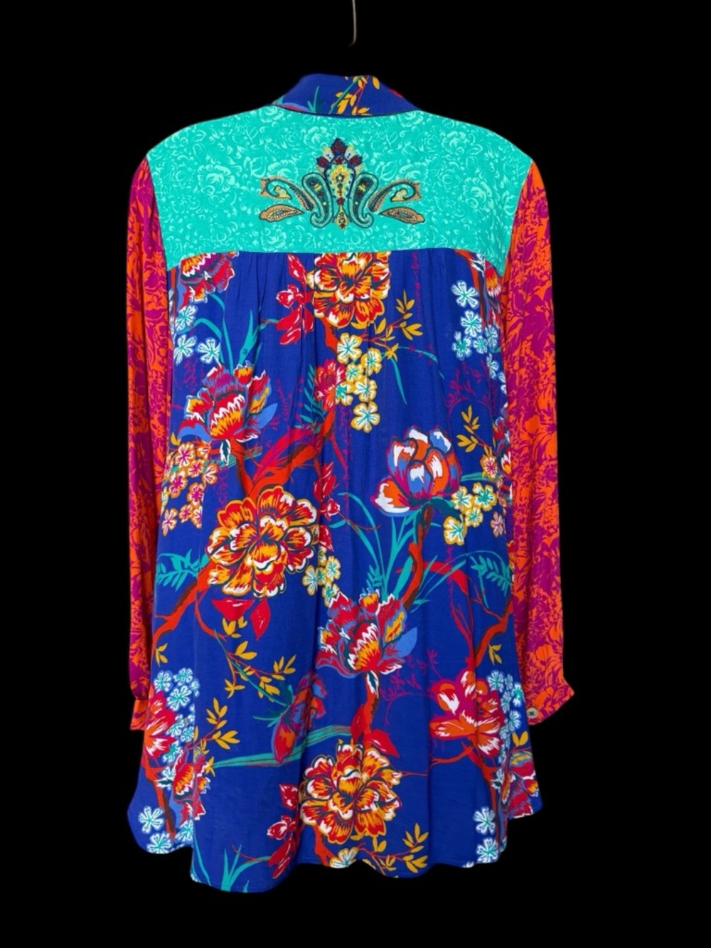 Soft Surroundings “Hermosa” Patchwork Floral Tunic Blouse Size Large - Picture 3 of 7